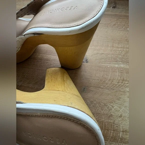 Veronica Beard Gaynor Platform Leather Sandals In White Size 8 New - Picture 12 of 13